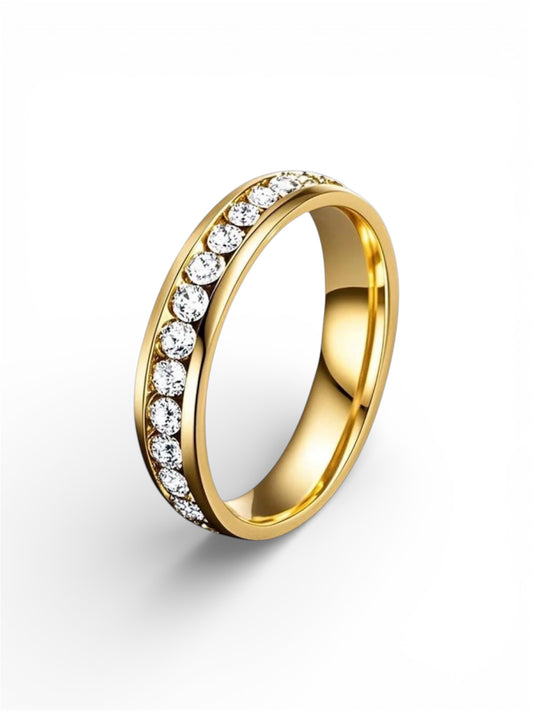 Ivy - Single Row Round Stone Band Ring