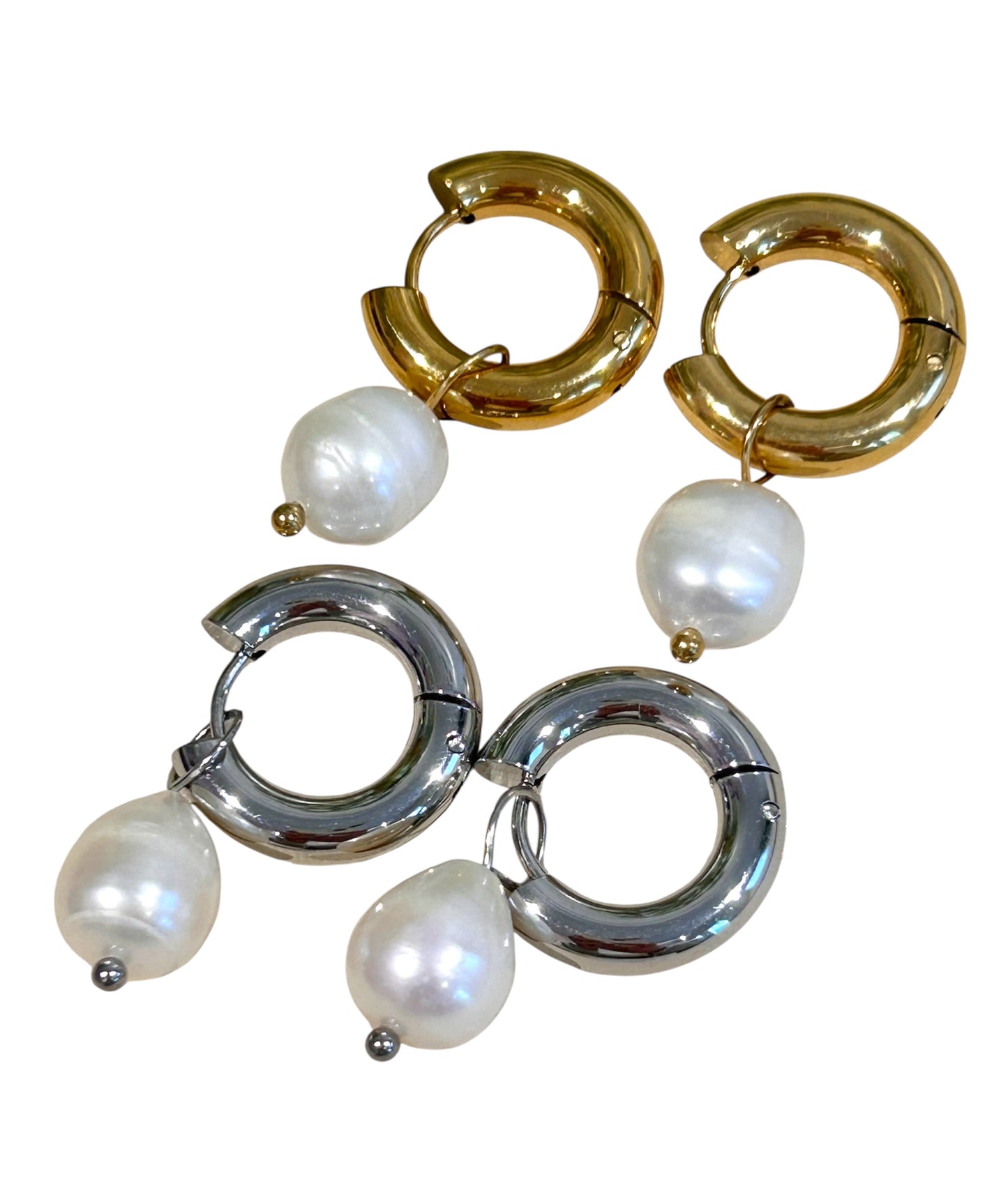 Chunky Fresh Water Pearl Hoops