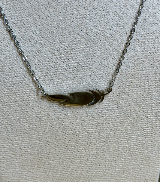 Feather Necklace - Stainless Steel