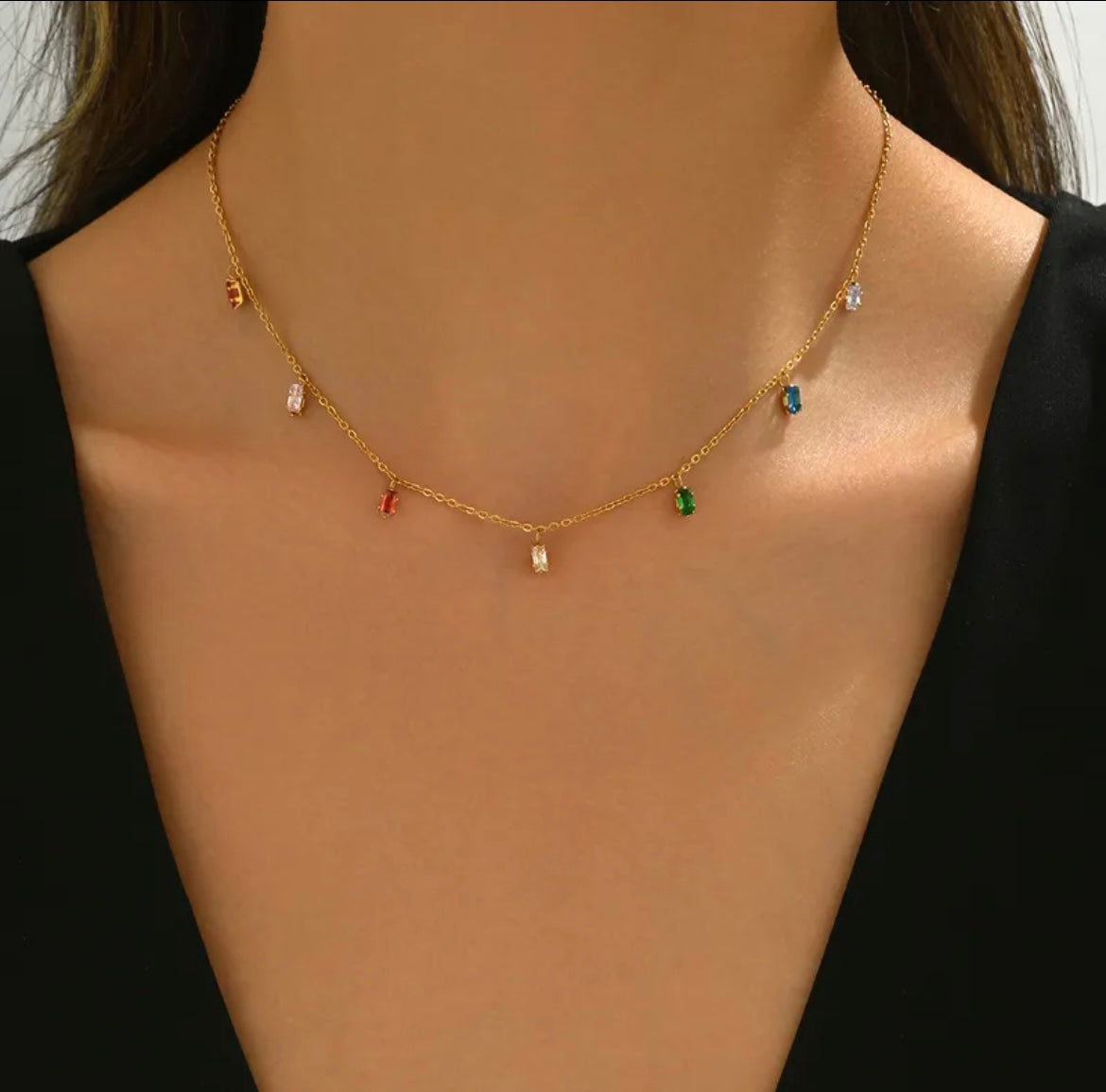 Willow Dainty Colourful Cubic Zirconia Necklace