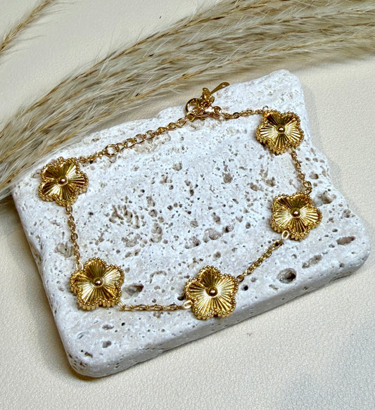 Flora - Multi Flower Bracelet- Stainless Steel