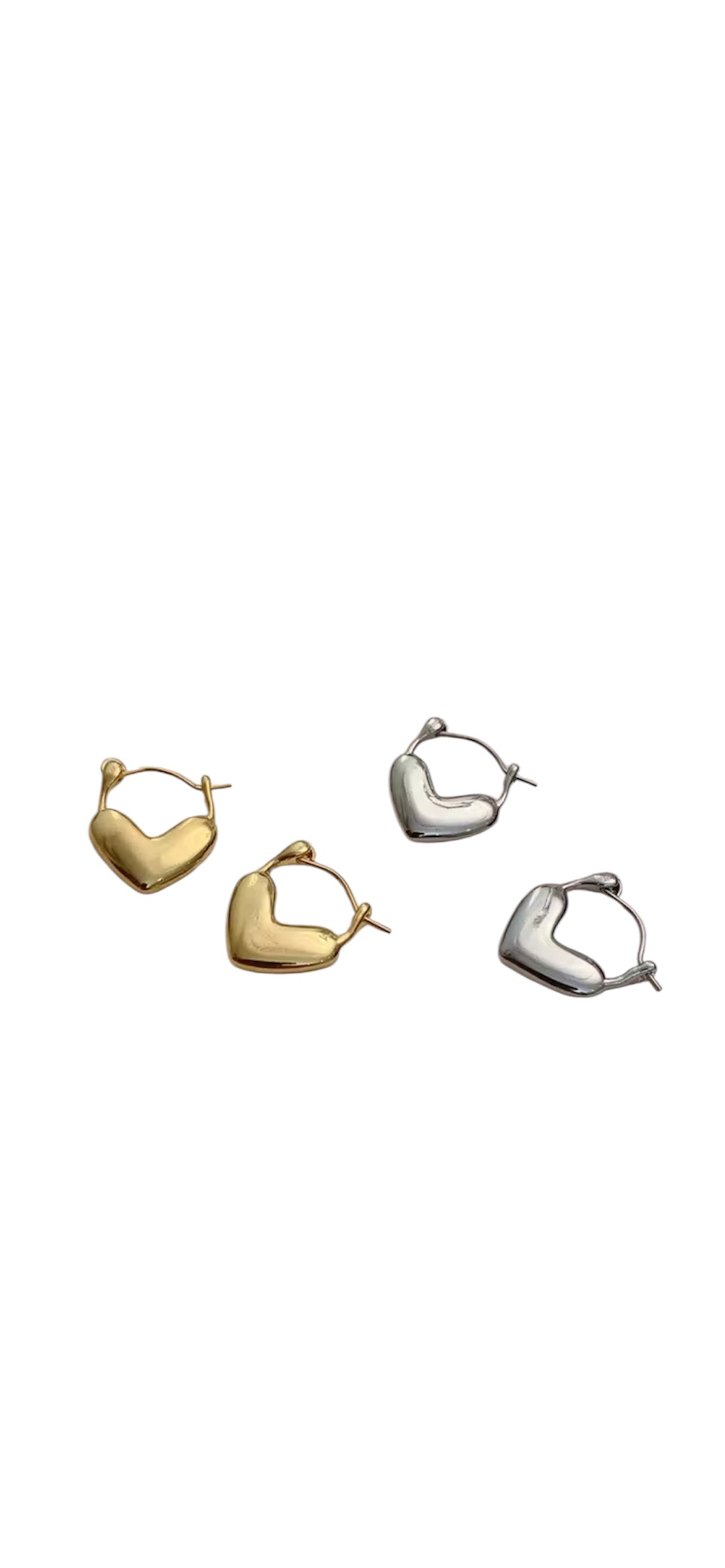 925 Solid Heart Earrings