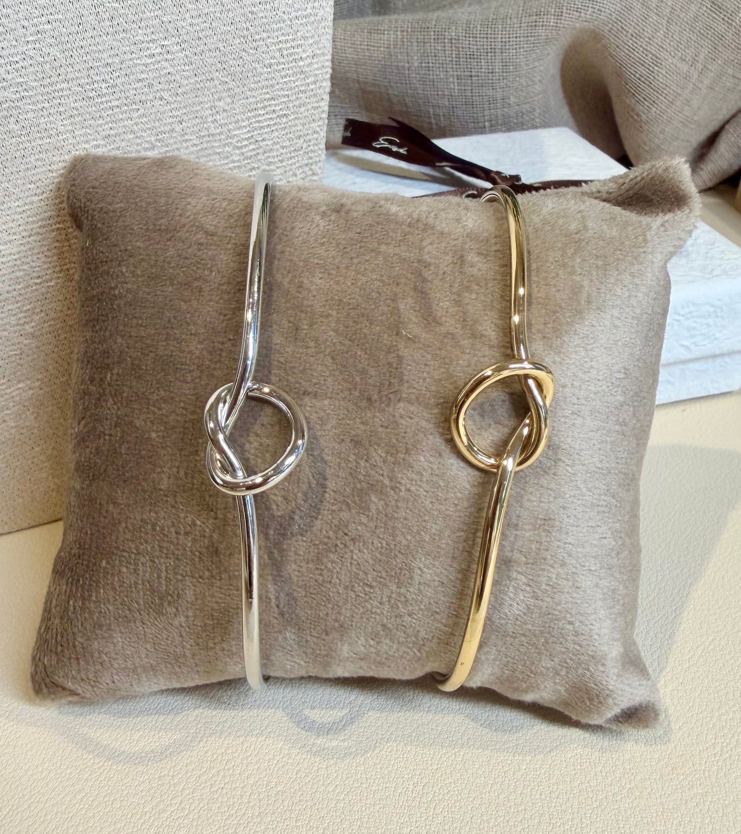 Knot Open Bangle - Stainless Steel