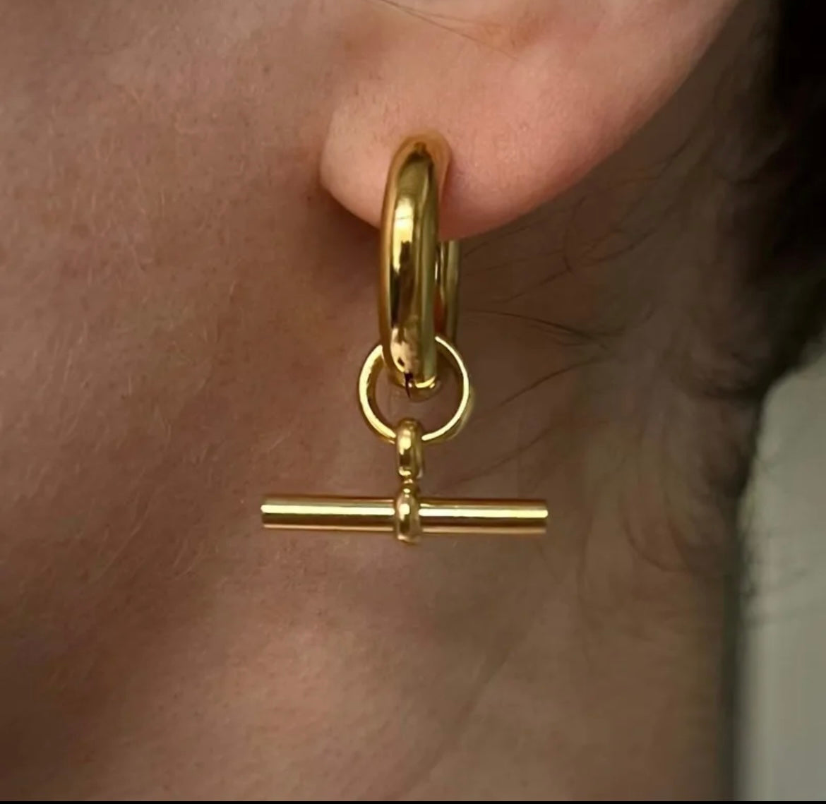 Sienna T-Bar Hoop Earrings