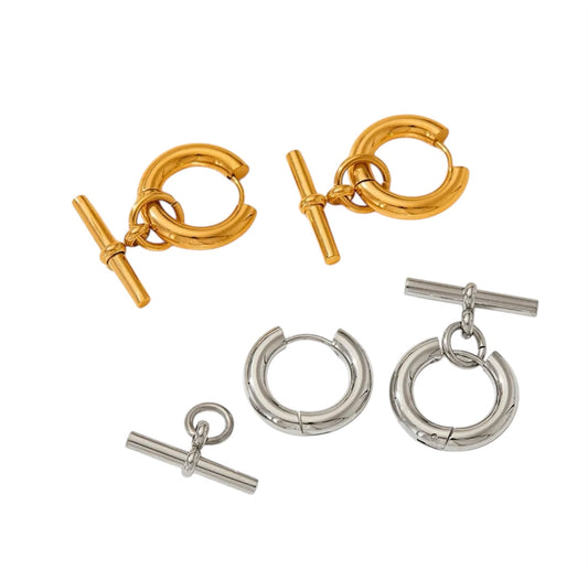 Sienna T-Bar Hoop Earrings