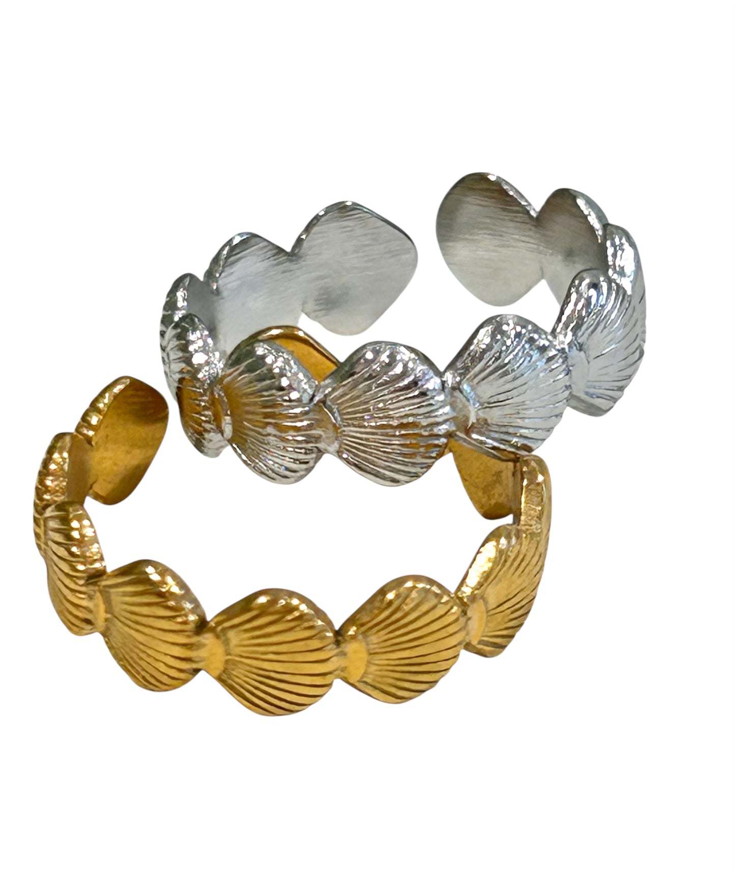 Seashell Band Adjustable Ring