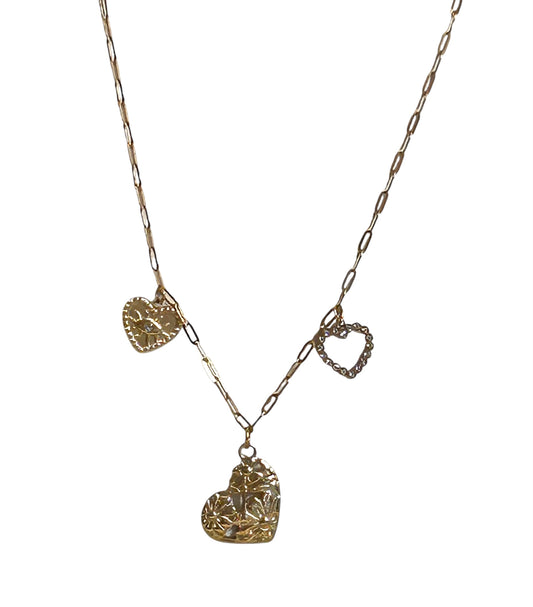 Evisda “Gillian”- Triple Heart Necklace