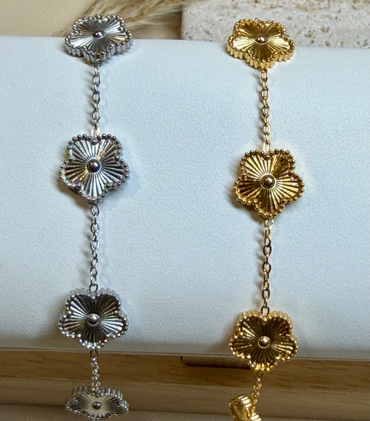 Flora - Multi Flower Bracelet- Stainless Steel