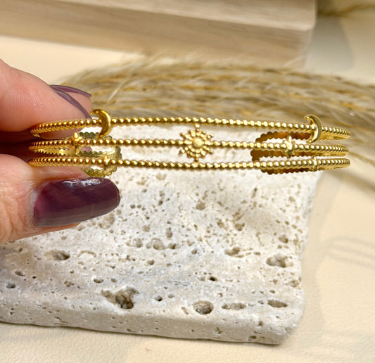 Celestial Open Bangle - Stainless Steel