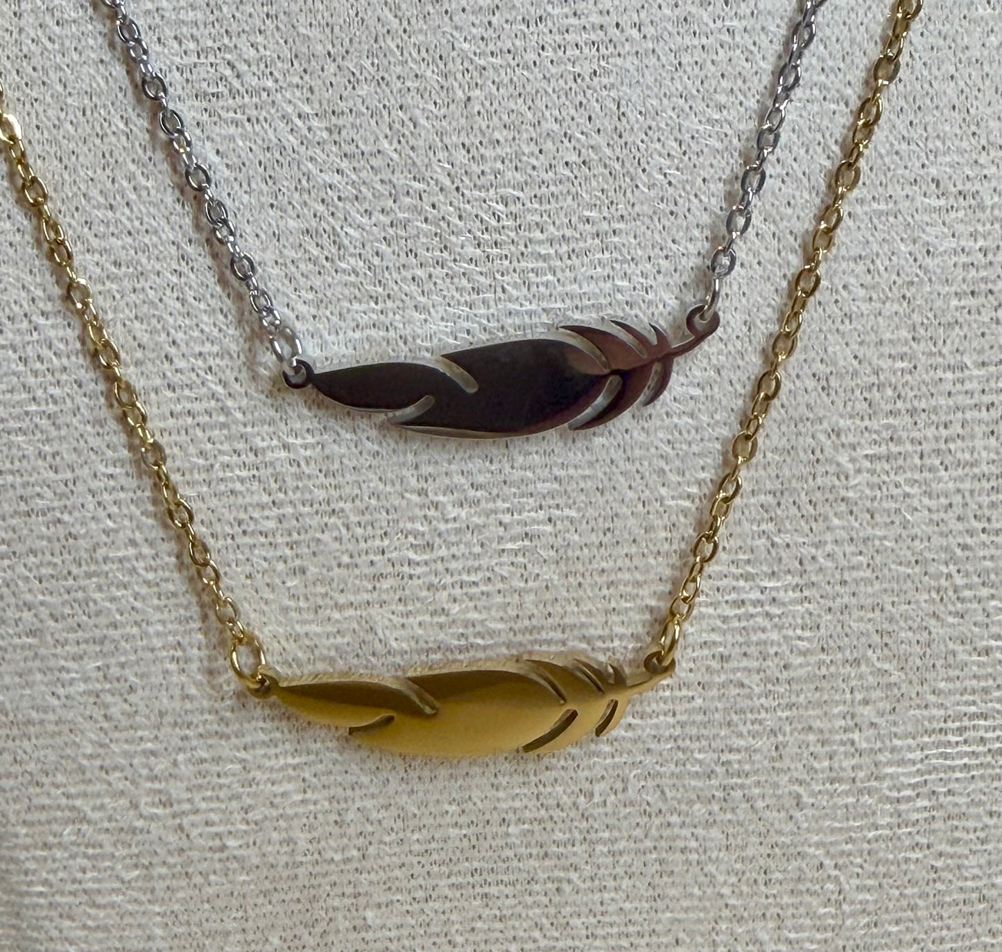 Feather Necklace - Stainless Steel