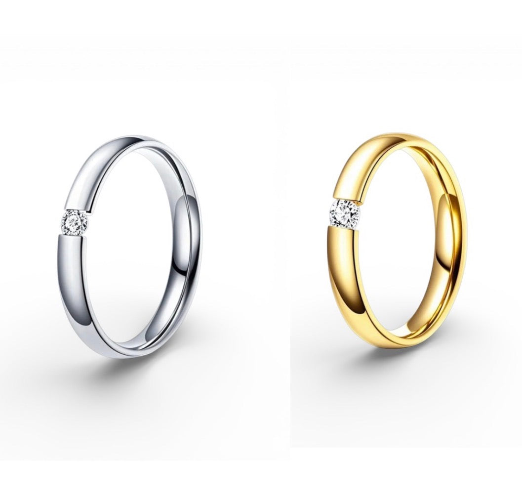 Peony-Single Stone Band Ring