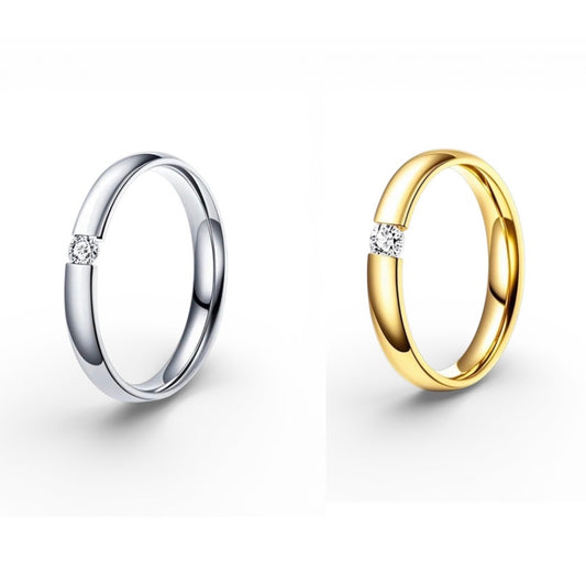 Peony-Single Stone Band Ring