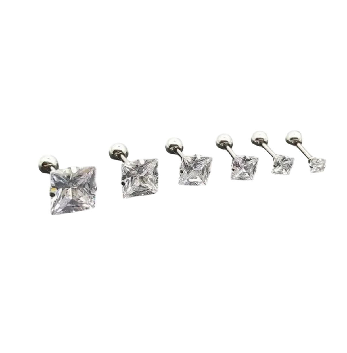 Single Square Stone Stud