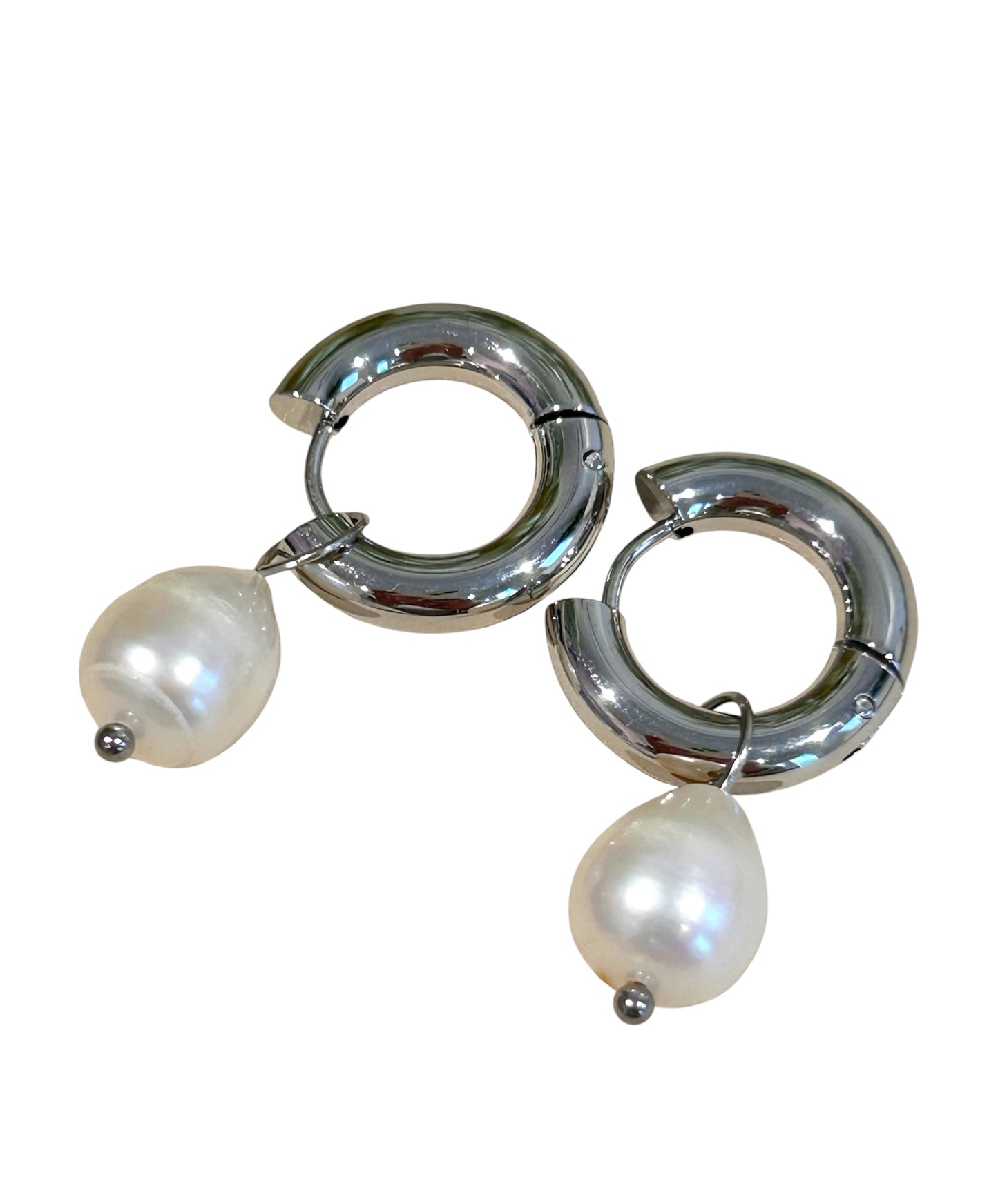 Chunky Fresh Water Pearl Hoops