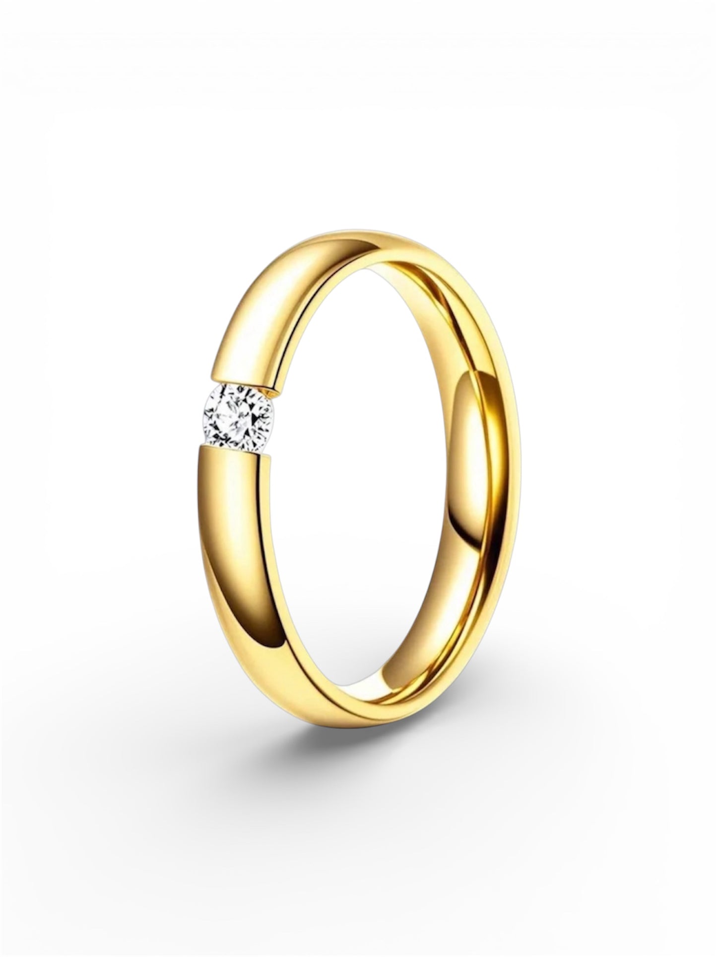 Peony-Single Stone Band Ring