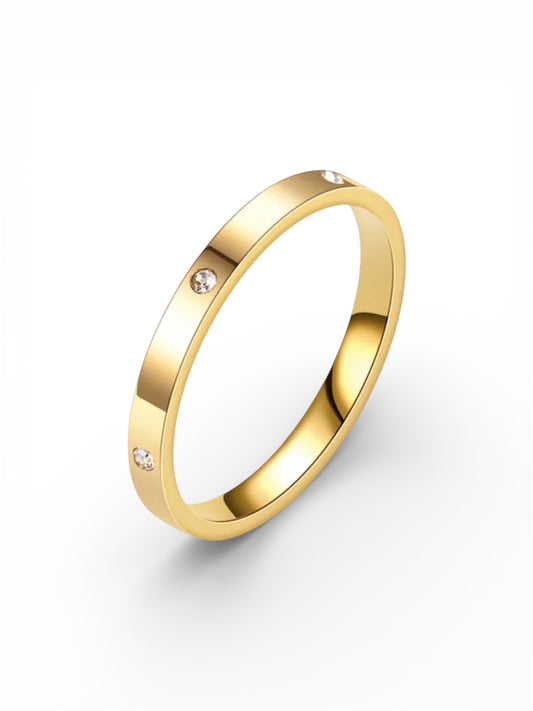 Fern -Band Ring with Channel Set Stones