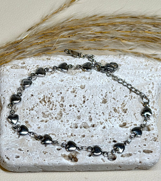 Cordelia - Multi Heart Bracelet - Stainless Steel