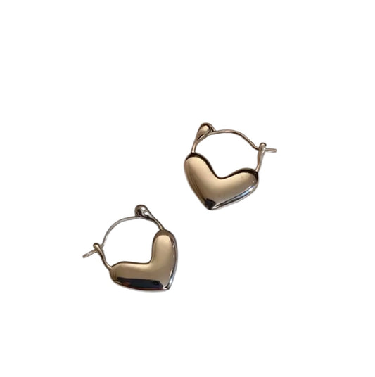 925 Solid Heart Earrings