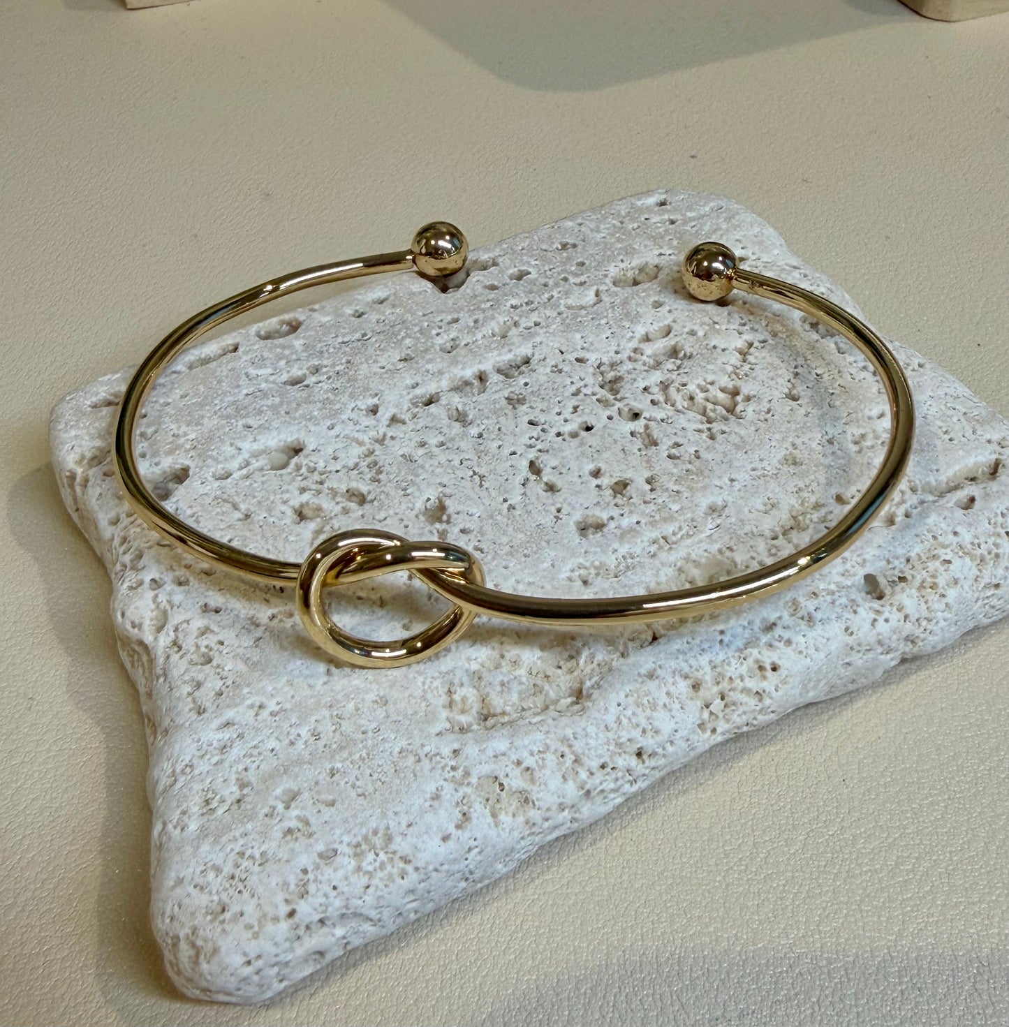 Knot Open Bangle - Stainless Steel