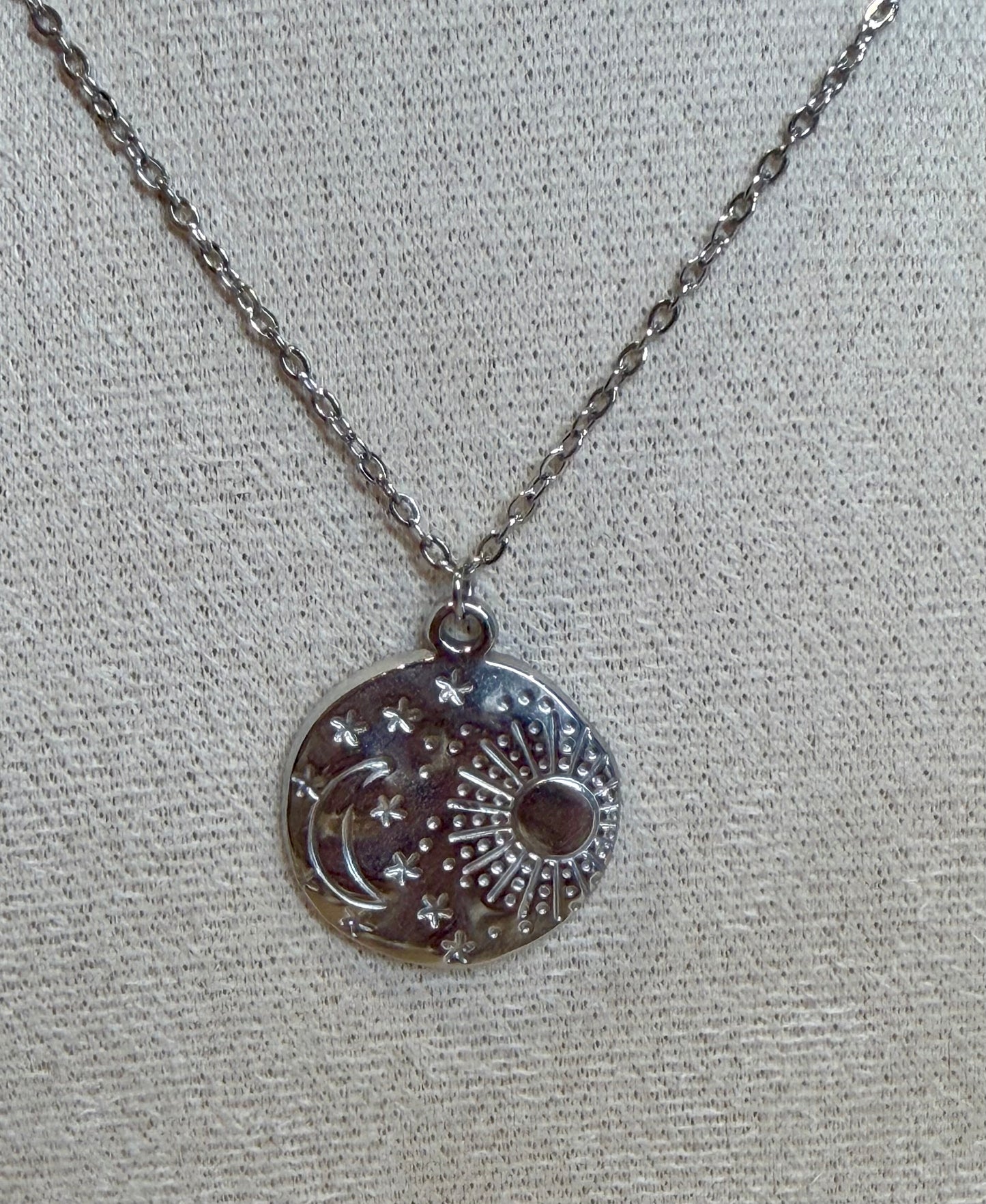 Celestial Sun & Moon Necklace - Stainless Steel