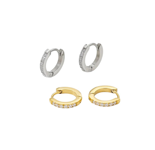 Grace Cubic Zirconia Huggie Hoops