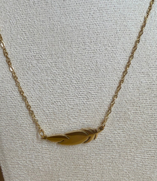Feather Necklace - Stainless Steel