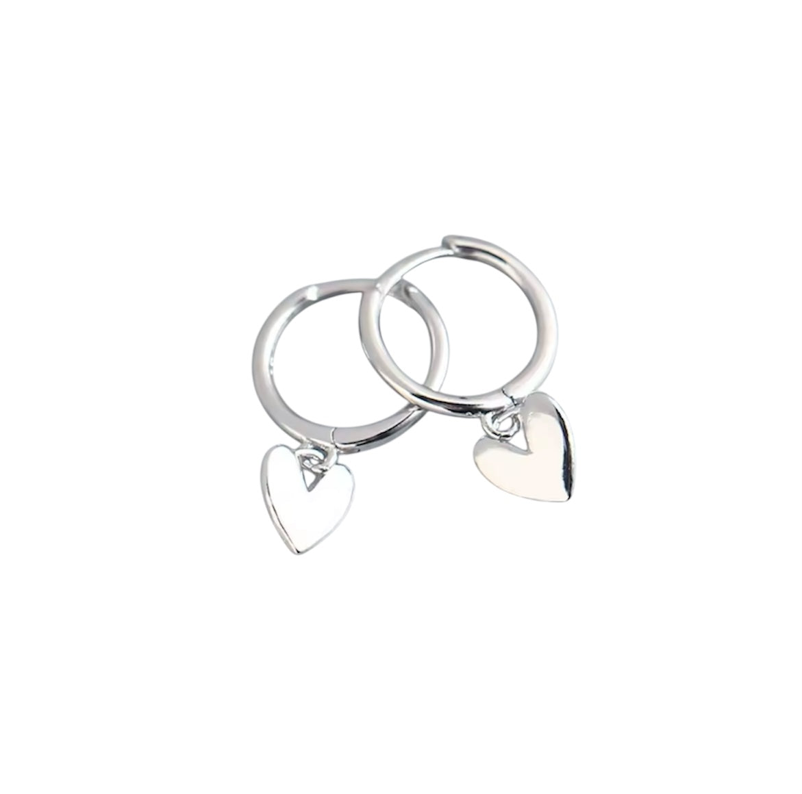 925 Sweet Heart Hoop Earrings