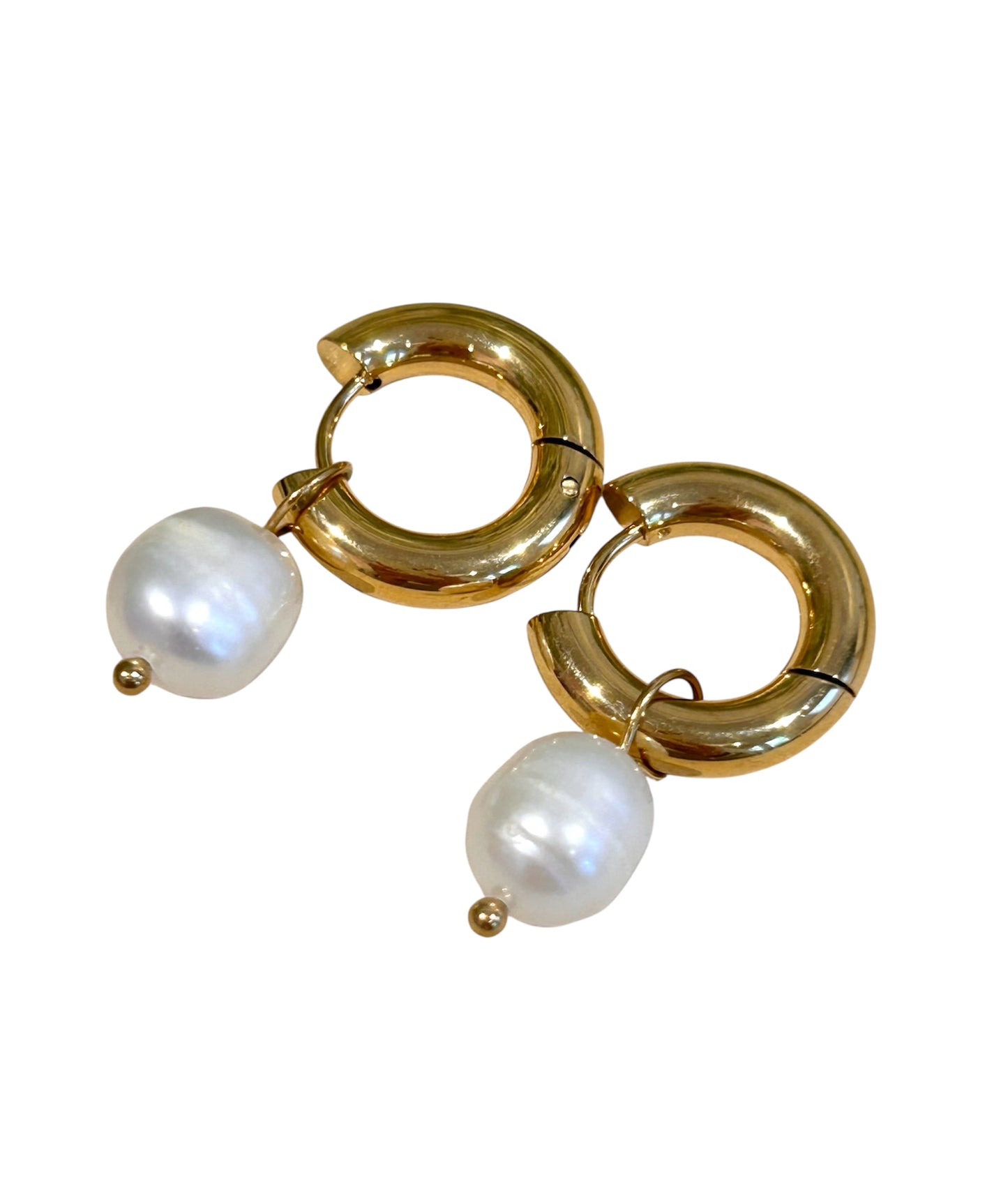 Chunky Fresh Water Pearl Hoops