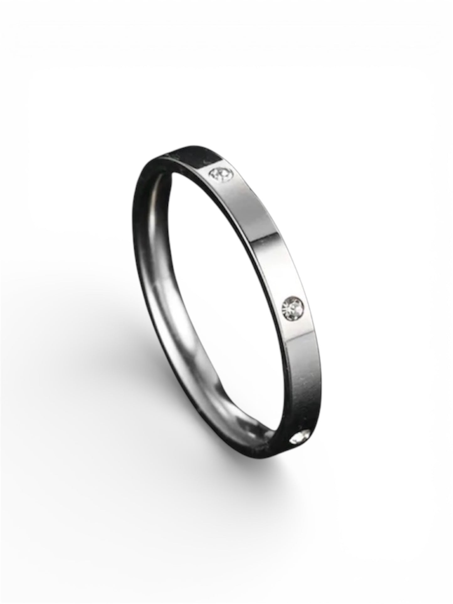 Fern -Band Ring with Channel Set Stones