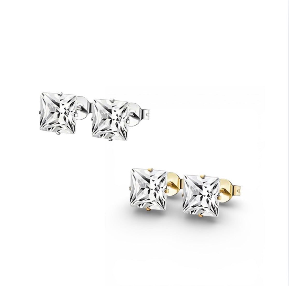 Aura-Square Stone Studs