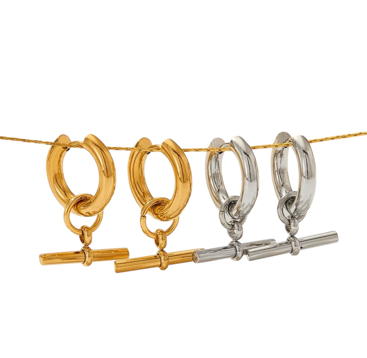 Sienna T-Bar Hoop Earrings