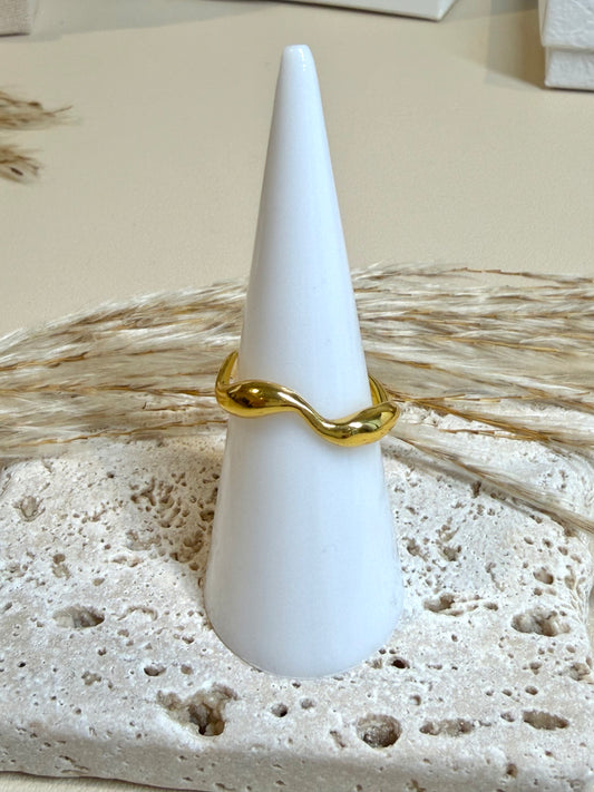 Stainless Steel Wave Adjustable Ring