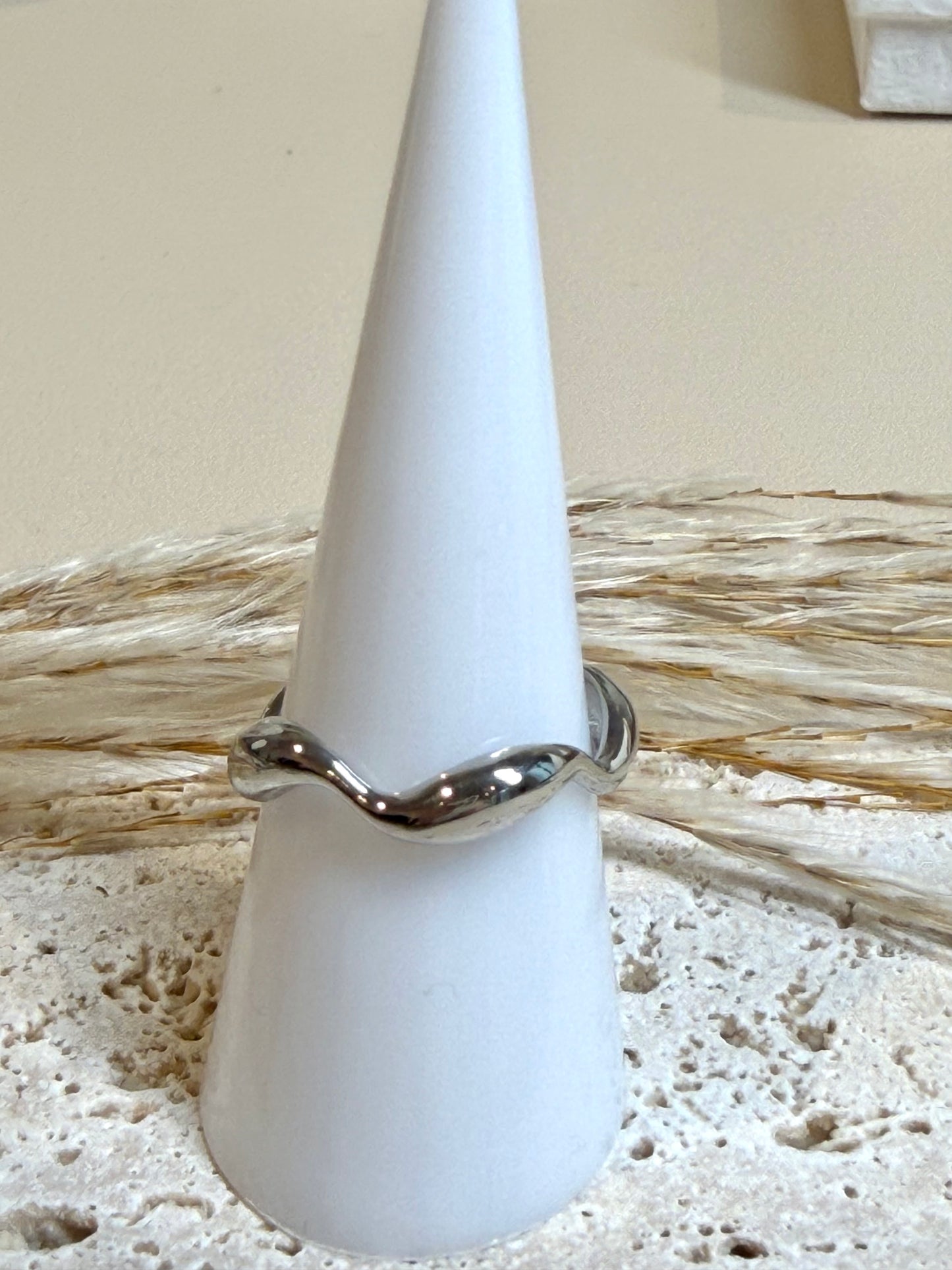 Stainless Steel Wave Adjustable Ring