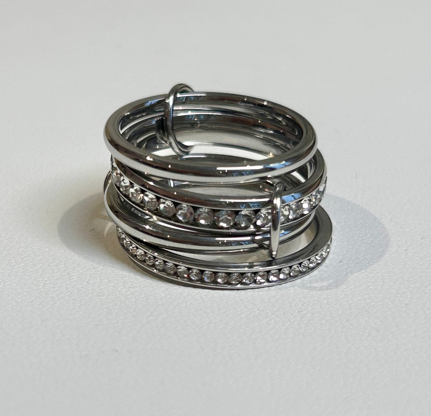 Arabella - Multi Linked Ring - Stainless Steel with Cubic Zirconia