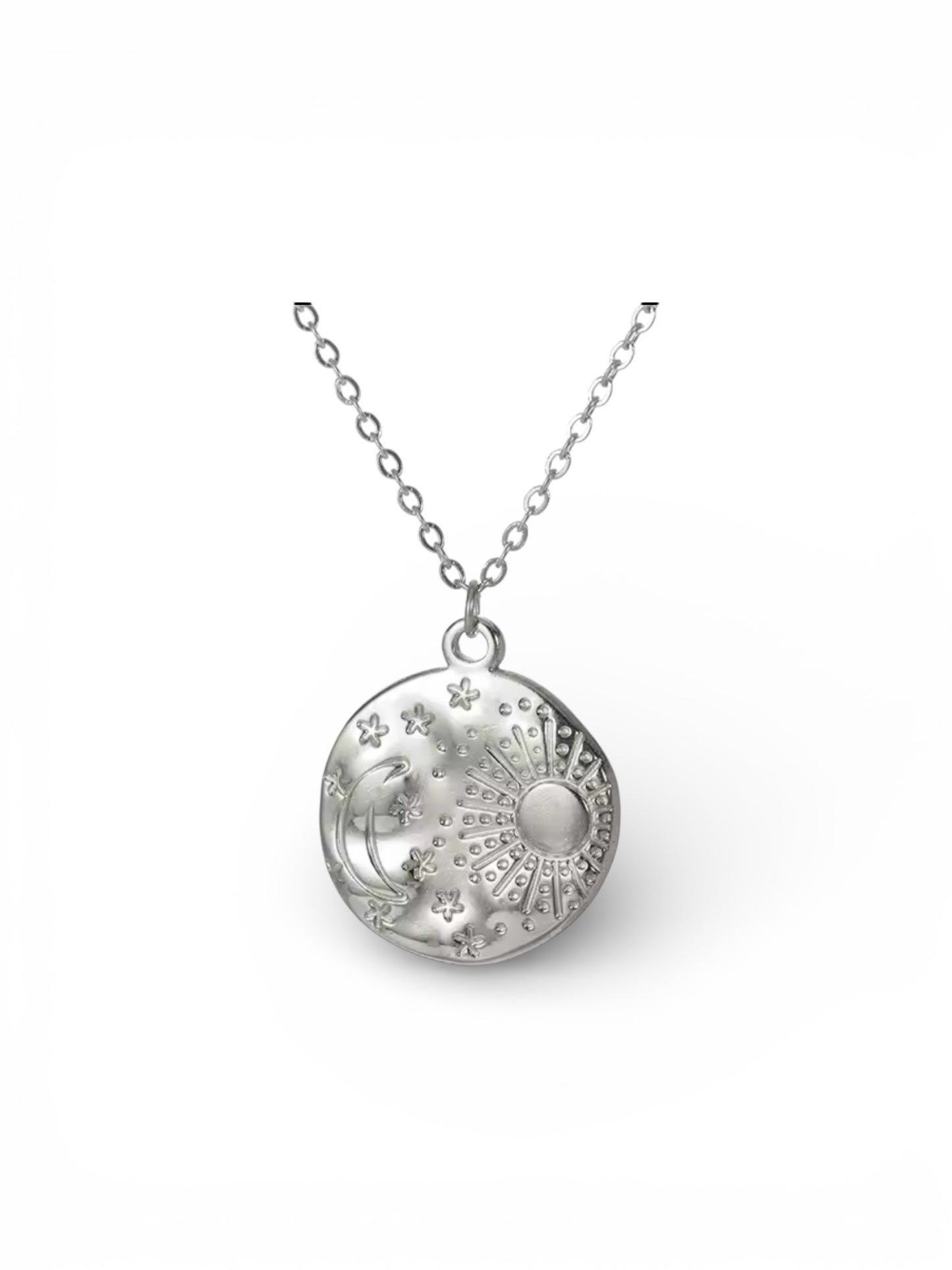 Celestial Sun & Moon Disc Necklace