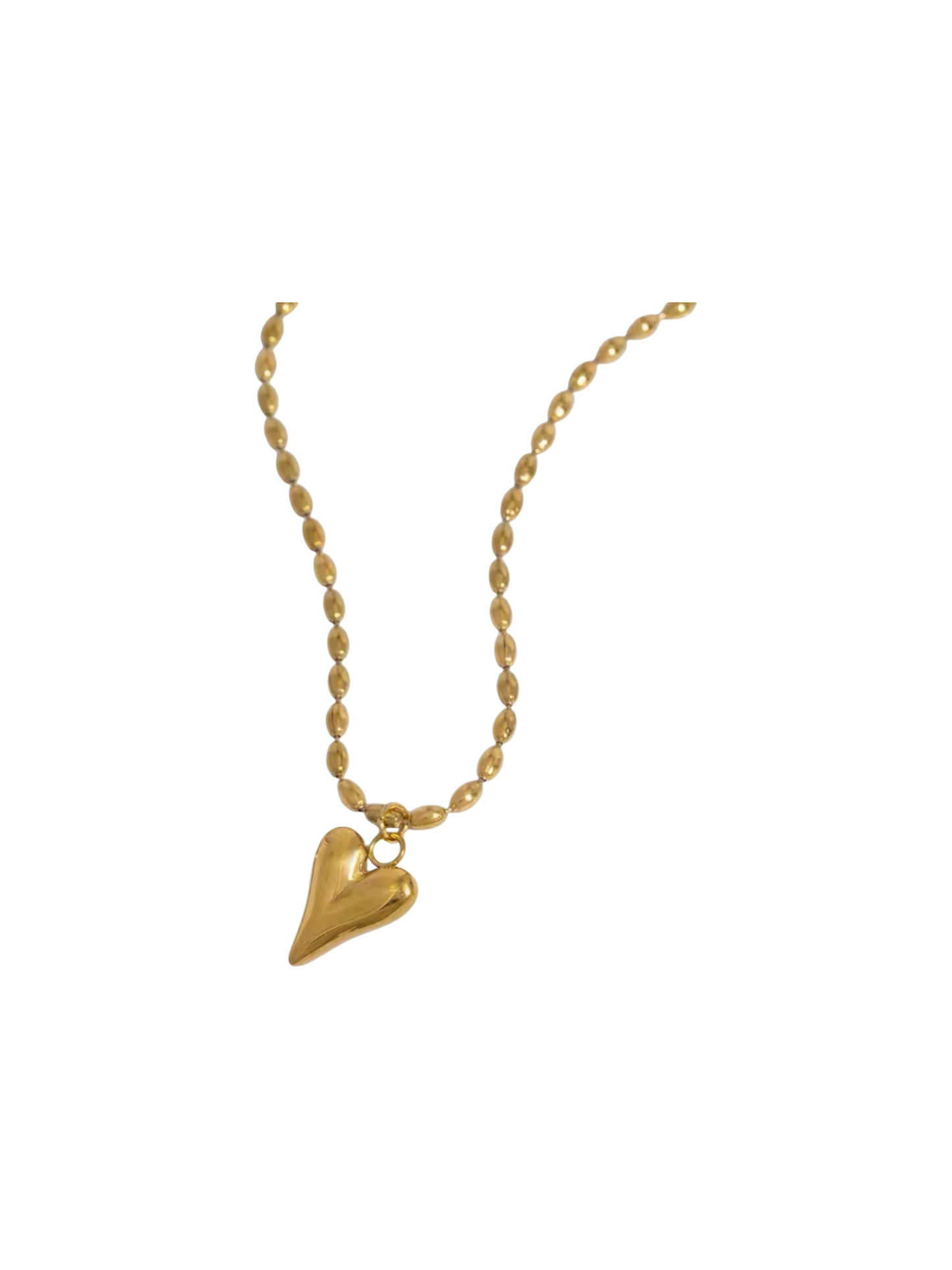 Bead Chain with Heart Pendant Necklace