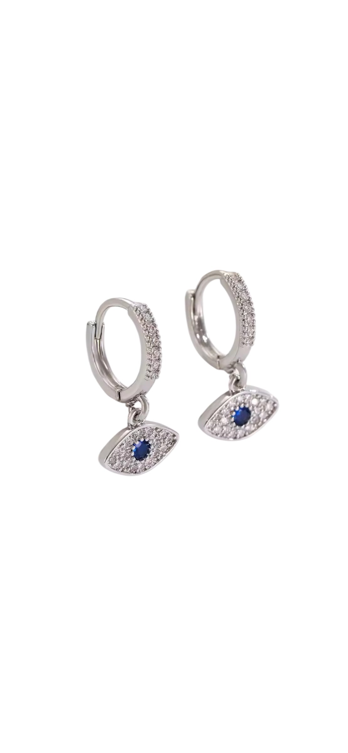 925 Evil Eye Hoops Earrings