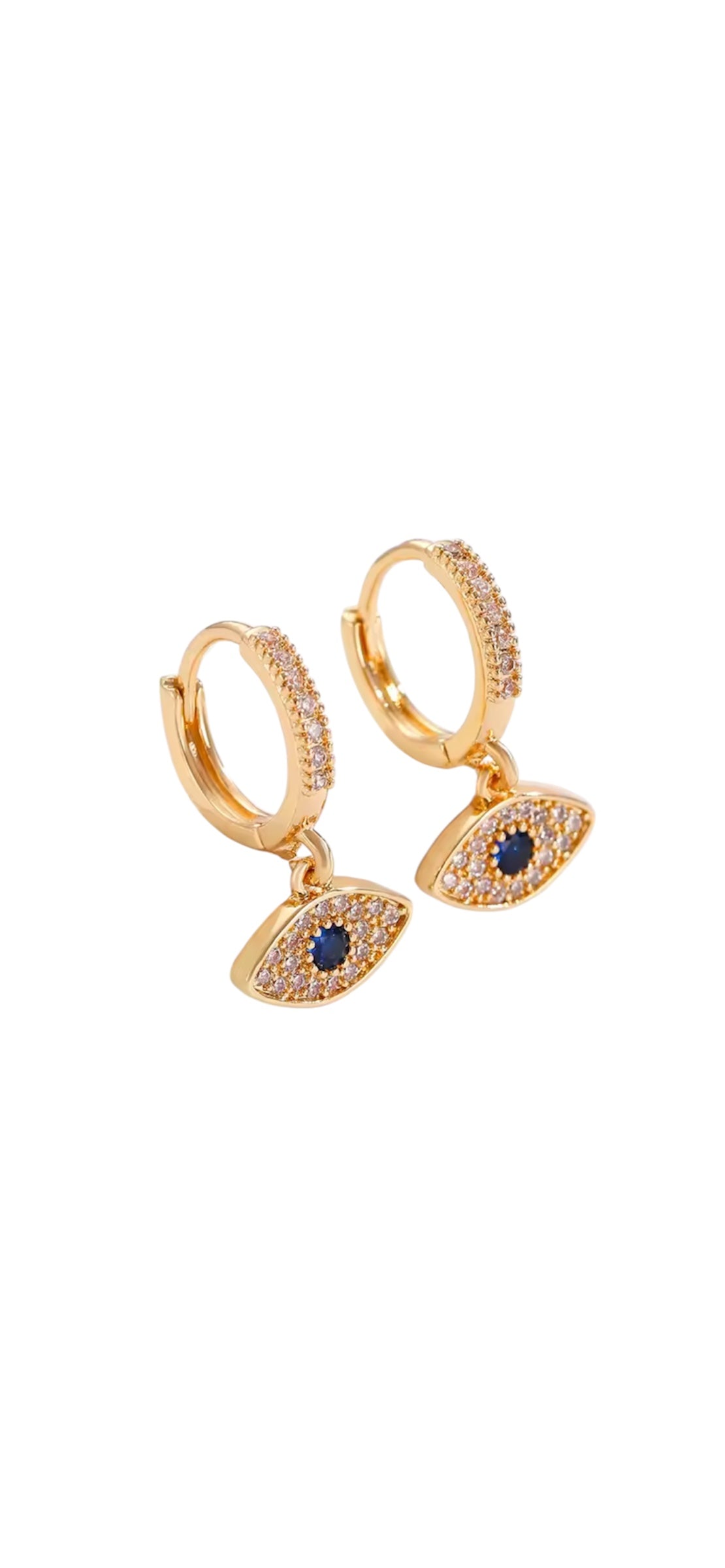 925 Evil Eye Hoops Earrings